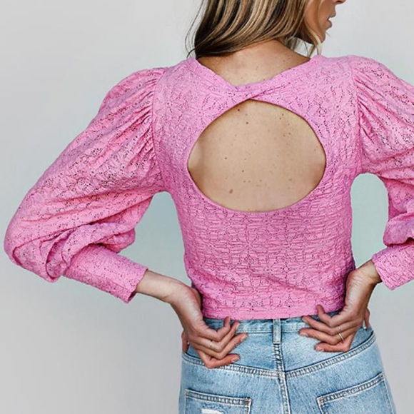 NWT Free People Tea Time Top in Plumeria/Pink - Picture 5 of 12